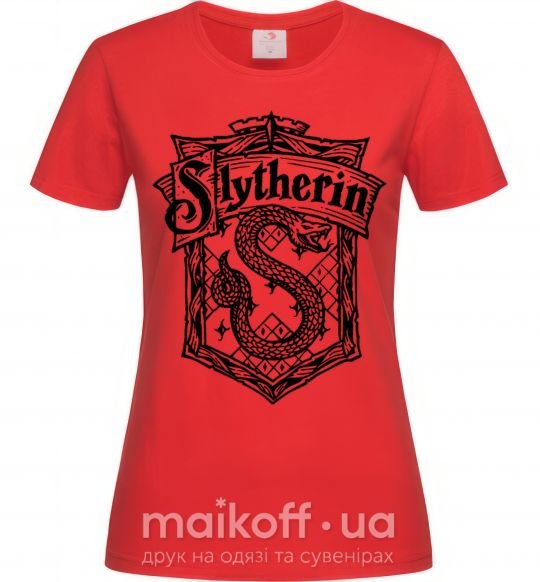 Жіноча футболка Slytherin logo Червоний фото