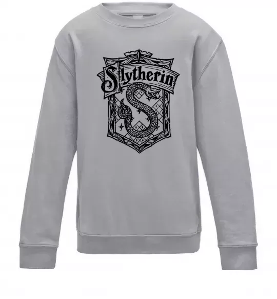 Детский Свитшот Slytherin logo Серый меланж фото