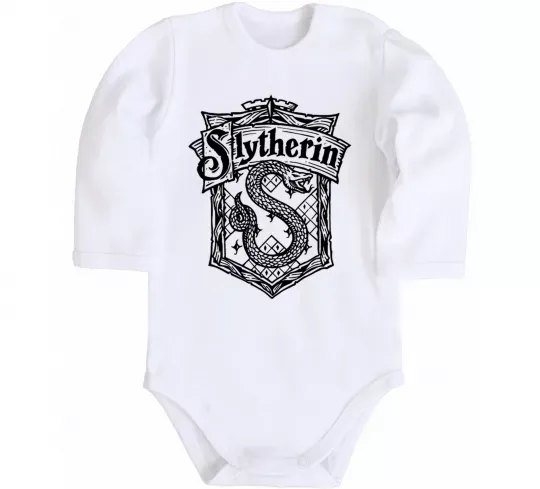 Детский боди Slytherin logo Белый фото