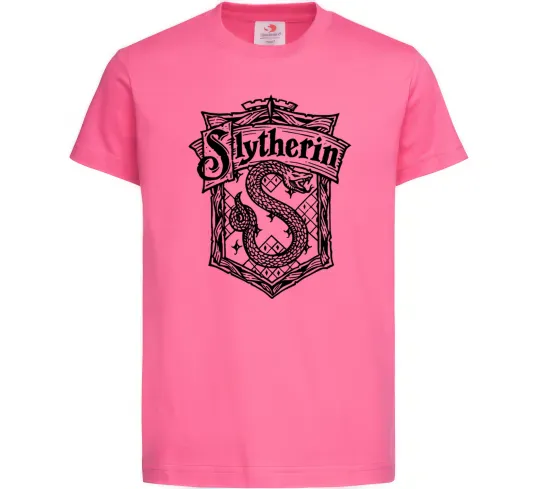 Детская футболка Slytherin logo Ярко-розовый фото