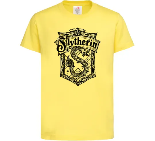 Детская футболка Slytherin logo Лимонный фото