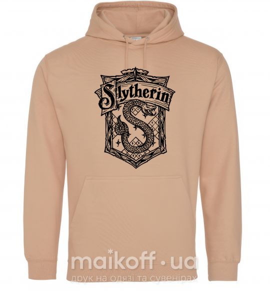 Мужская толстовка (худи) Slytherin logo Песочный фото