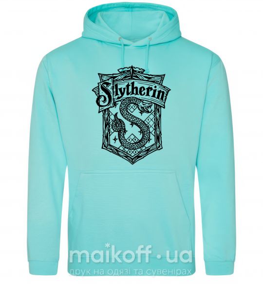 Мужская толстовка (худи) Slytherin logo Мятный фото