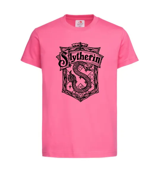 Детская футболка Slytherin logo Ярко-розовый фото