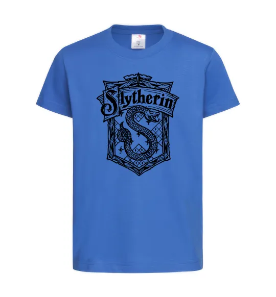 Детская футболка Slytherin logo Ярко-синий фото