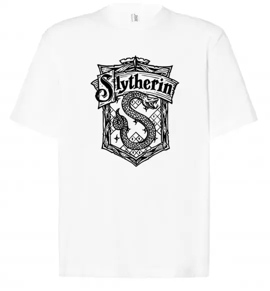 Футболка Оверсайз Slytherin logo Белый фото