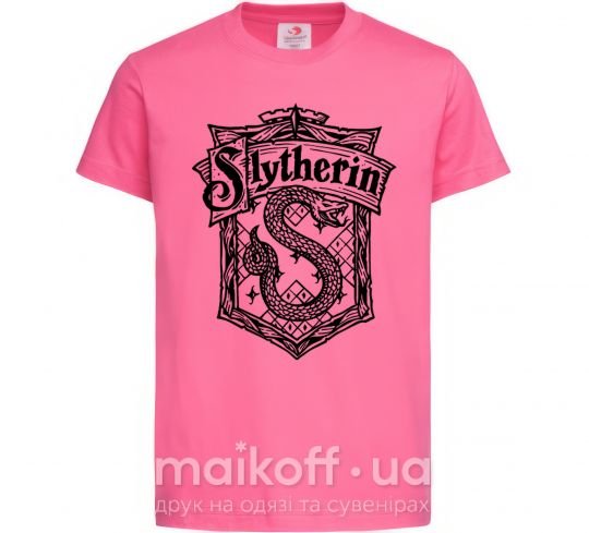 Детская футболка Slytherin logo Ярко-розовый фото