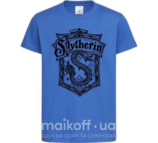 Дитяча футболка Slytherin logo Яскраво-синій фото