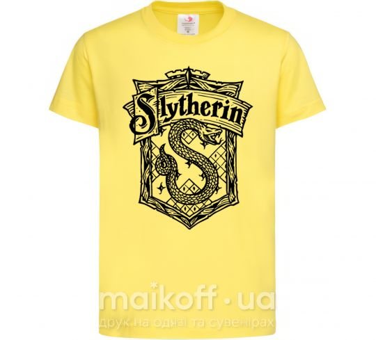 Детская футболка Slytherin logo Лимонный фото