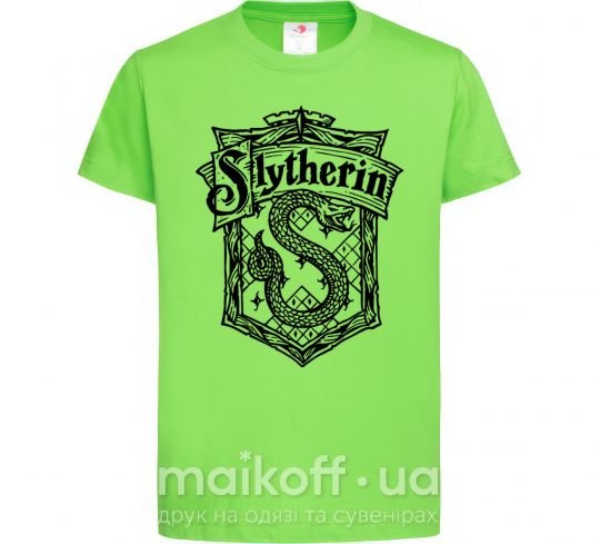 Дитяча футболка Slytherin logo Лаймовий фото