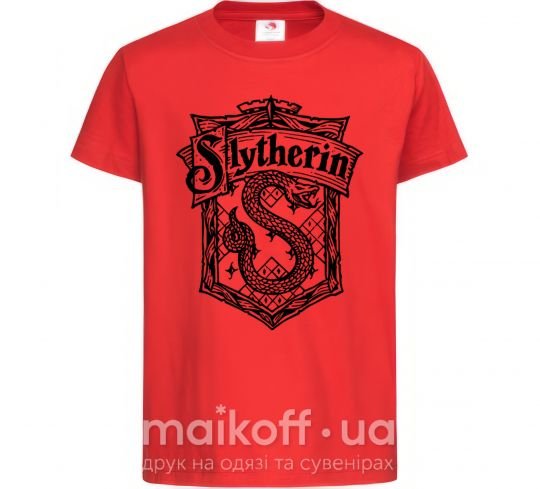 Детская футболка Slytherin logo Красный фото