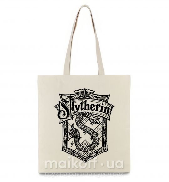Эко-сумка Slytherin logo Бежевый фото