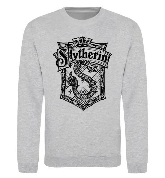 Свитшот Slytherin logo Серый меланж фото