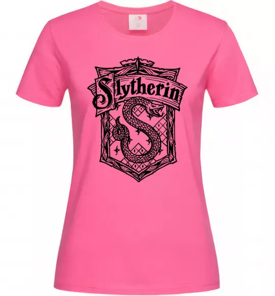 Женская футболка Slytherin logo Ярко-розовый фото