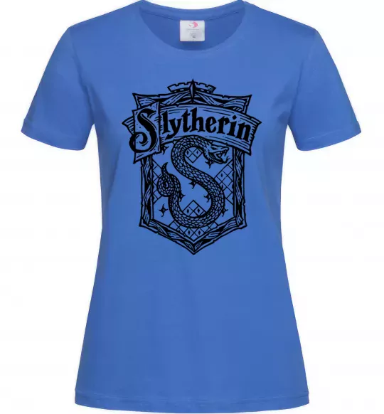 Женская футболка Slytherin logo Ярко-синий фото