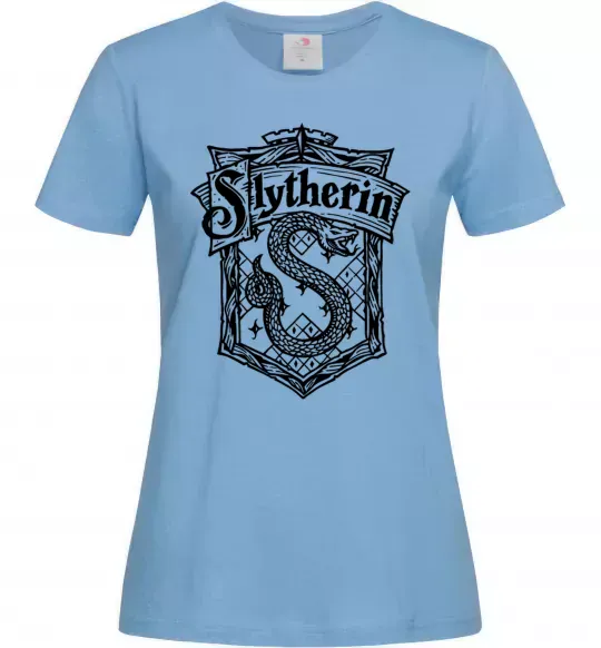 Женская футболка Slytherin logo Голубой фото