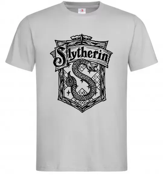 Мужская футболка Slytherin logo Серый фото