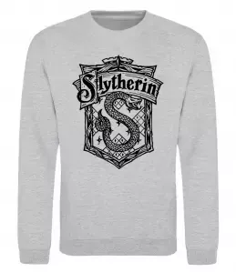 Свитшот Slytherin logo Серый меланж фото