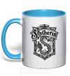 Чашка з кольоровою ручкою Slytherin logo Блакитний фото