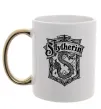 Чашка з кольоровою ручкою Slytherin logo Золото Чашка з кольоровою ручкою Slytherin logo Золото фото