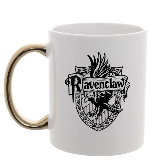Чашка с цветной ручкой Ravenclaw logo Золото фото