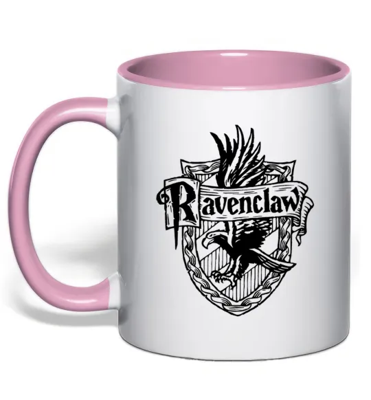 Чашка с цветной ручкой Ravenclaw logo Нежно розовый фото