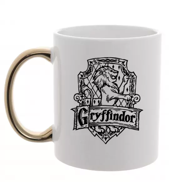 Чашка з кольоровою ручкою Gryffindor logo Золото фото