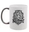 Чашка з кольоровою ручкою Gryffindor logo Срібло фото