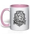 Чашка з кольоровою ручкою Gryffindor logo Ніжно рожевий фото
