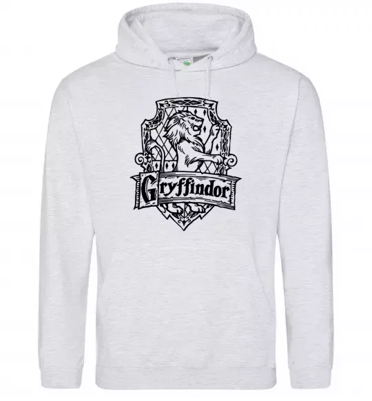 Мужская толстовка (худи) Gryffindor logo Серый меланж фото