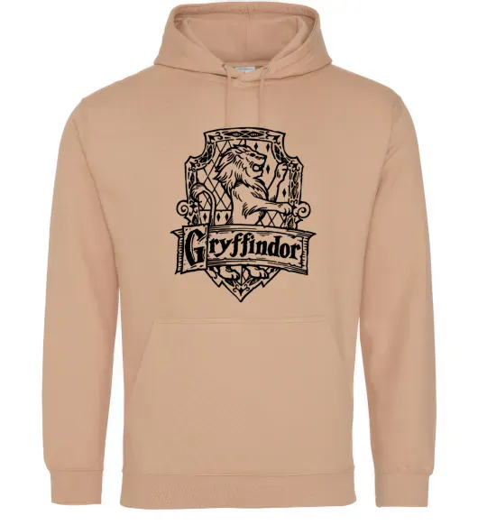 Мужская толстовка (худи) Gryffindor logo Песочный фото