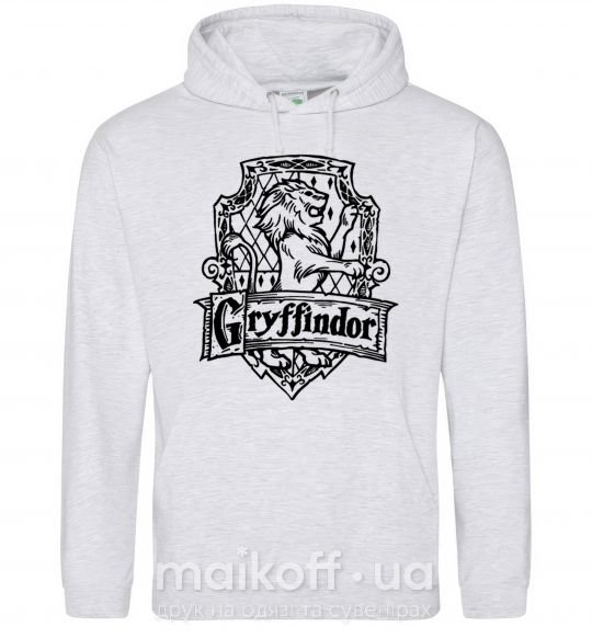 Мужская толстовка (худи) Gryffindor logo Серый меланж фото