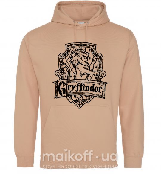 Мужская толстовка (худи) Gryffindor logo Песочный фото