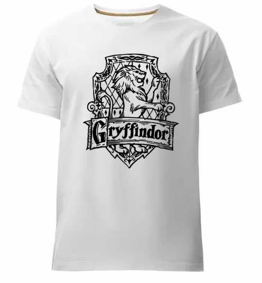 Чоловіча преміум футболка Gryffindor logo Білий фото