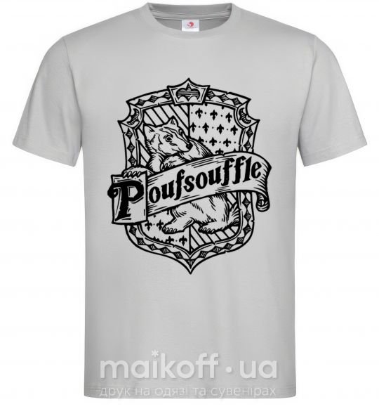 Мужская футболка Poufsouffle logo Серый фото