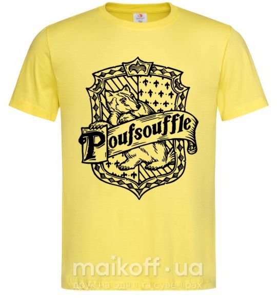Мужская футболка Poufsouffle logo Лимонный фото