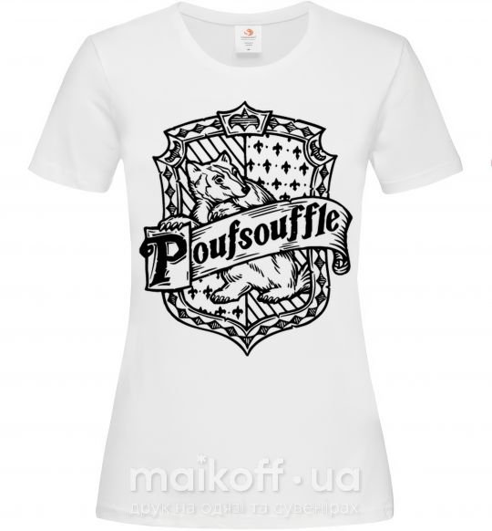 Жіноча футболка Poufsouffle logo Білий фото