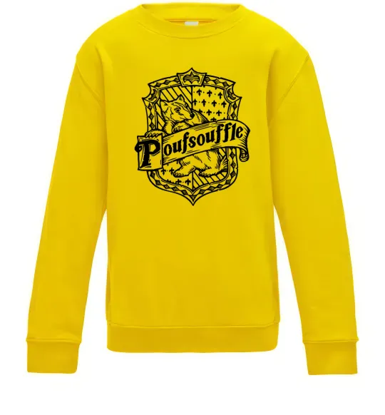 Дитячий світшот Poufsouffle logo Сонячно жовтий фото