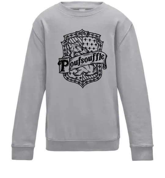 Дитячий світшот Poufsouffle logo Сірий меланж фото