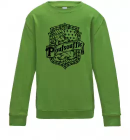 Детский Свитшот Poufsouffle logo Лаймовый фото