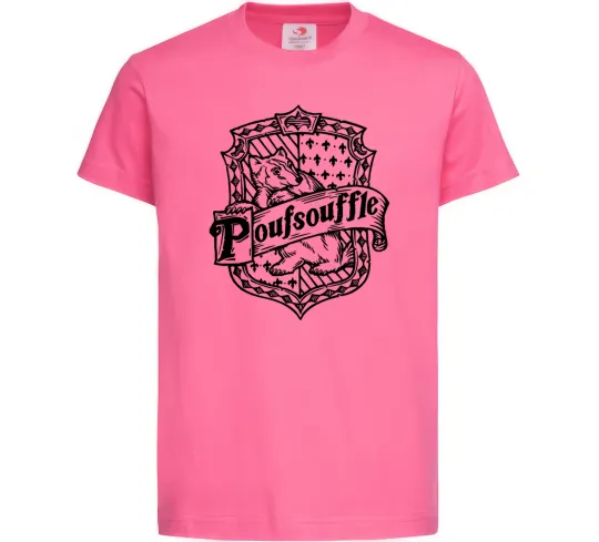 Детская футболка Poufsouffle logo Ярко-розовый фото