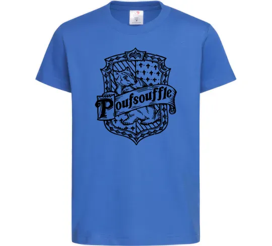 Детская футболка Poufsouffle logo Ярко-синий фото
