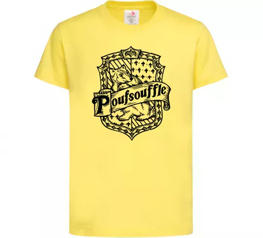 Детская футболка Poufsouffle logo Лимонный фото