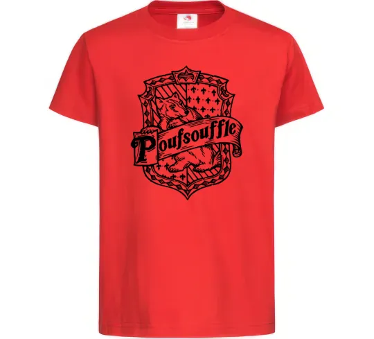 Детская футболка Poufsouffle logo Красный фото