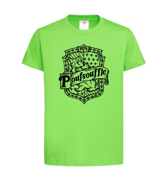 Дитяча футболка Poufsouffle logo Лаймовий фото