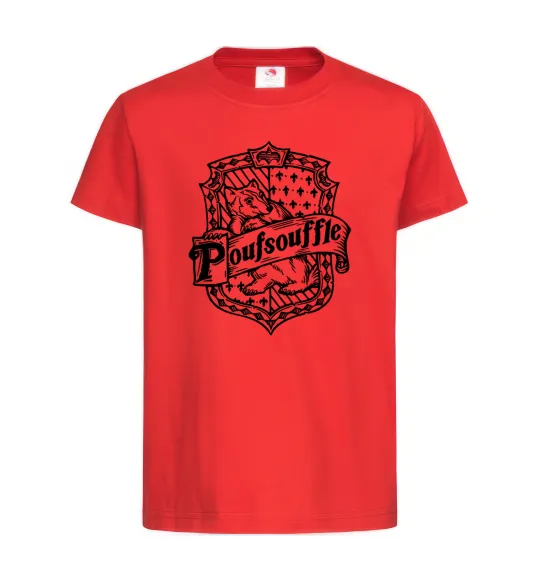 Дитяча футболка Poufsouffle logo Червоний фото