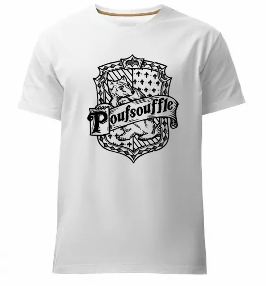 Чоловіча преміум футболка Poufsouffle logo Білий фото