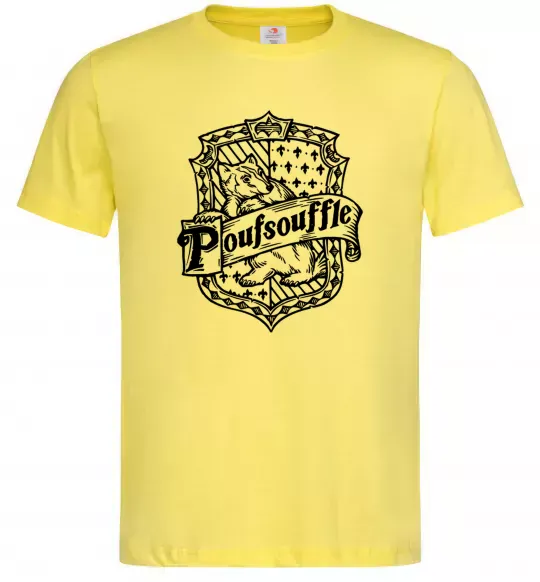 Мужская футболка Poufsouffle logo Лимонный фото