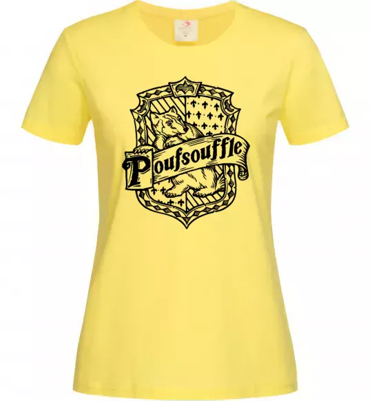 Женская футболка Poufsouffle logo Лимонный фото