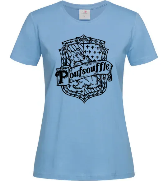 Женская футболка Poufsouffle logo Голубой фото
